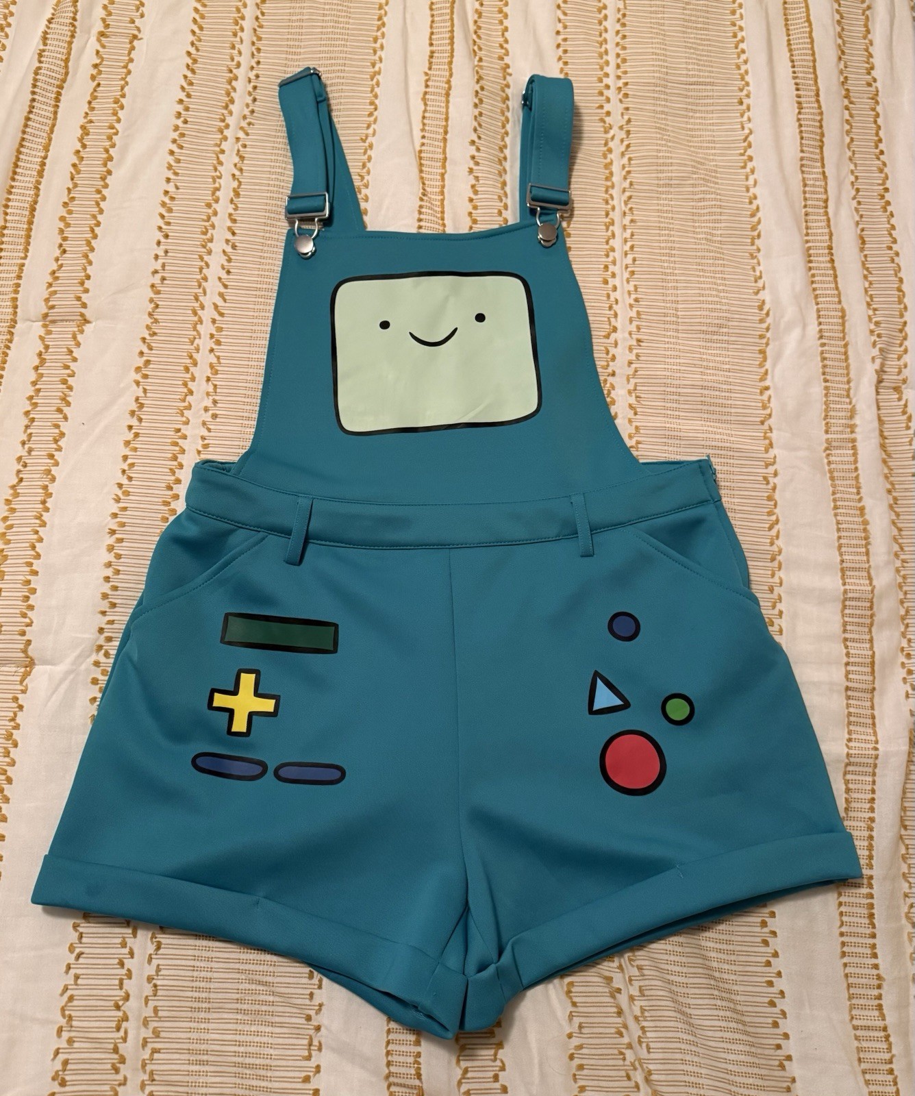 Hot Topic Adventure Time BMO Overall Shorts Shortalls Large Women’s