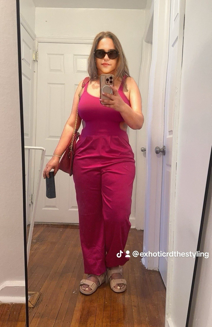 Women’s Pink Solid Sleeveless One-Piece Jumpsuit, Size S Regular