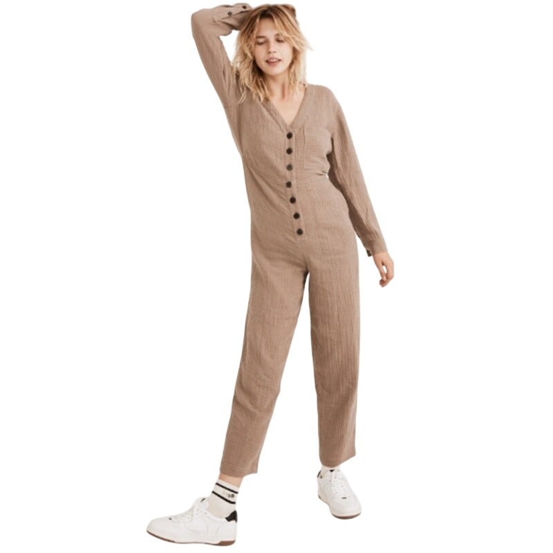 Madewell S Lightspun Stitched Pocket Coverall Jumpsuit Romper Comfort Boho