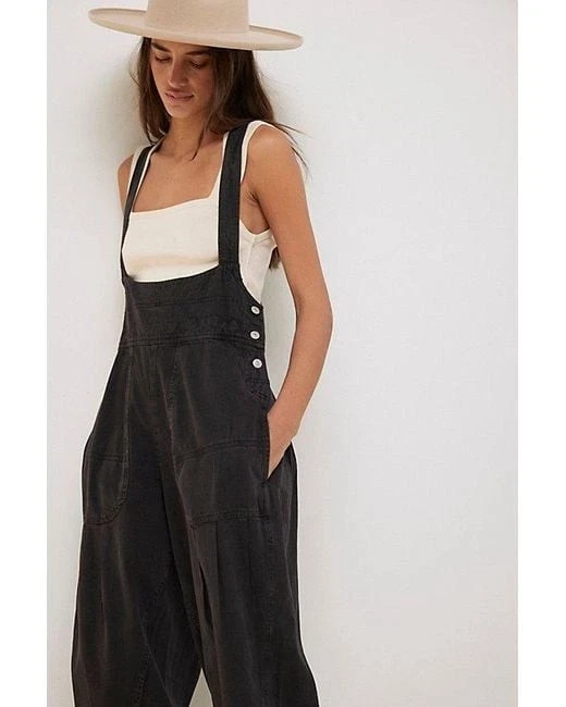 Free People We The Free Felix Tapered Overalls Jumpsuit Pinafore Solid XS 287305