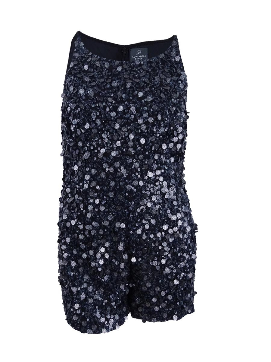 Adrianna Papell Women’sSequined Romper (14, Black) 797532451713