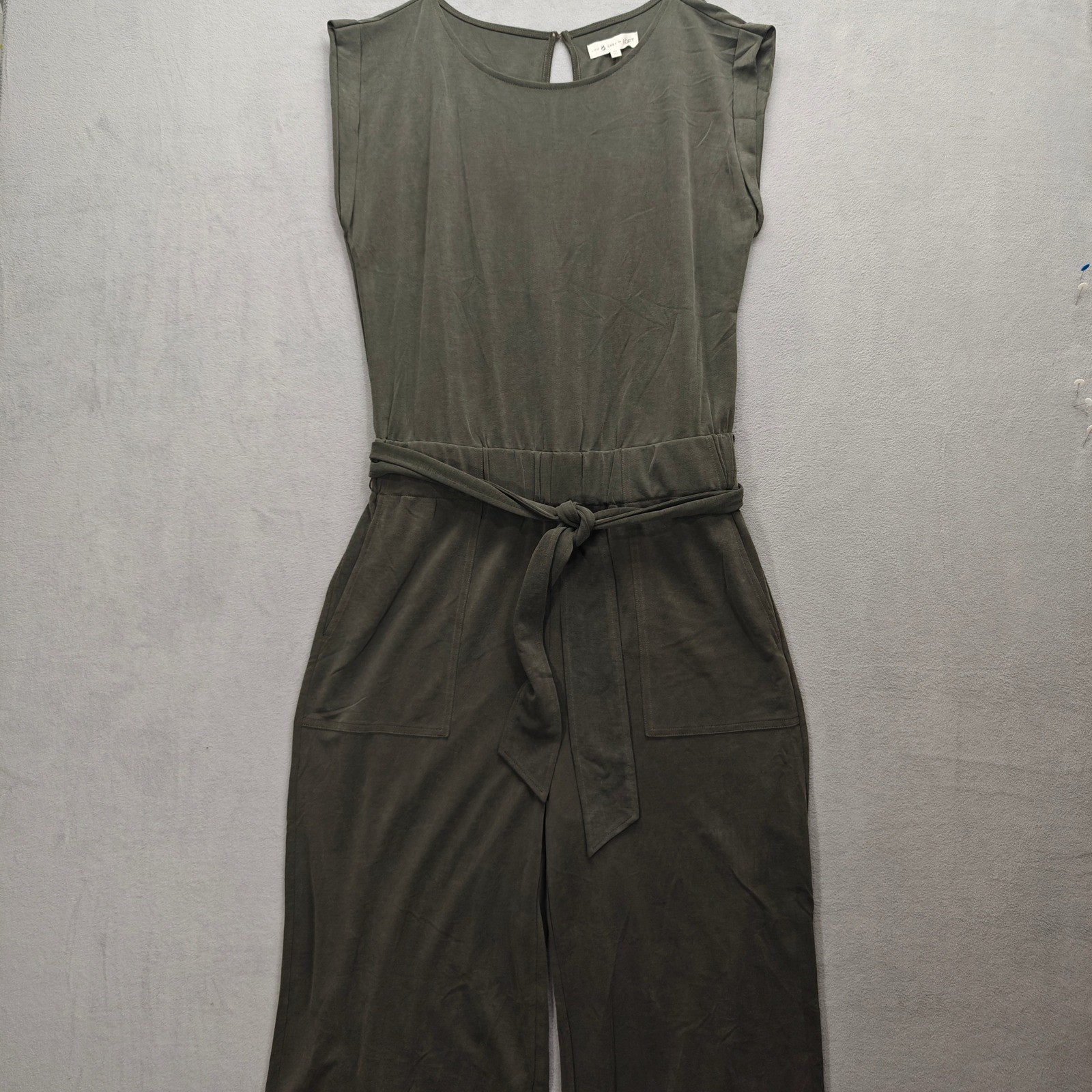 Lou & Grey for The LOFT Charcoal Gray Jumpsuit Womens Medium Lounge Minimalist