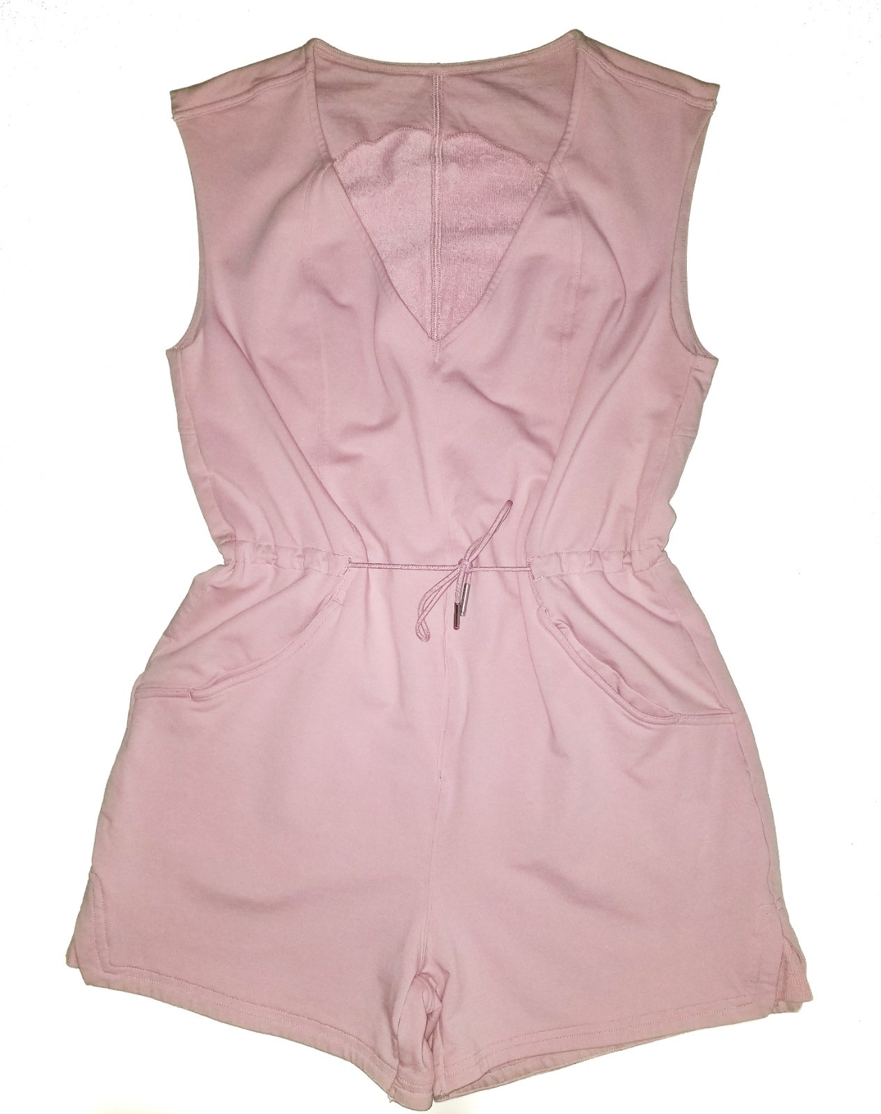 Lululemon French Terry V-Neck Romper Shorts Peony Pink Modal One Piece NEW Sz 2