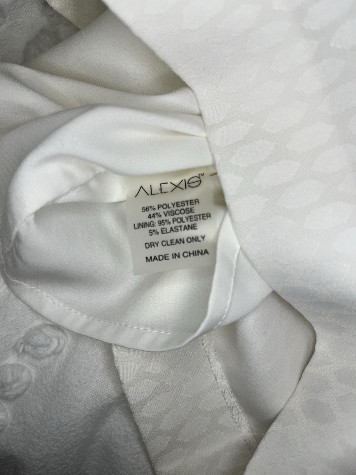 Alexis White Long Sleeve V-Neck Romper S Polyester Viscose Button Ruched