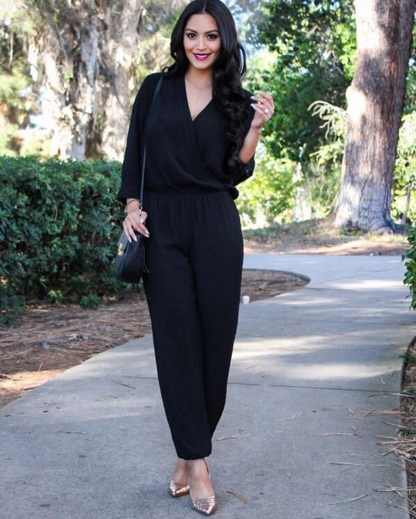 CAbi Women’s M Limited Edition Black Casey Jumpsuit #3133 Wrap Pockets