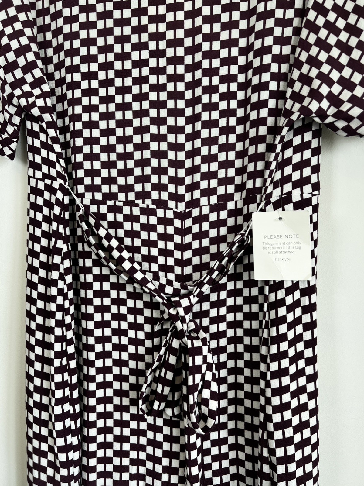 Phase Eight Andra Geo Multi Check Jumpsuit Front Zip Wide Leg UK 14 New