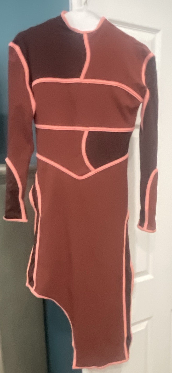 Tenth House 2 Die 4 Women’s Burgundy/Pink Zip Stretch Jumpsuit Long Sleeve SA