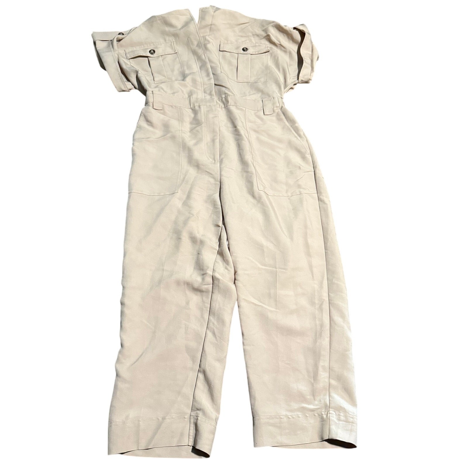 H&M Khaki Short Sleeve Utility Jumpsuit, Women’s Size 12 (EU 44)