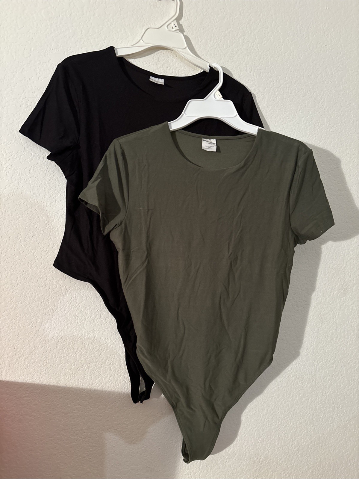 2 Pack Women’s One Piece No Boundaries Olive Green & Black Bodysuit NWt L 12-14