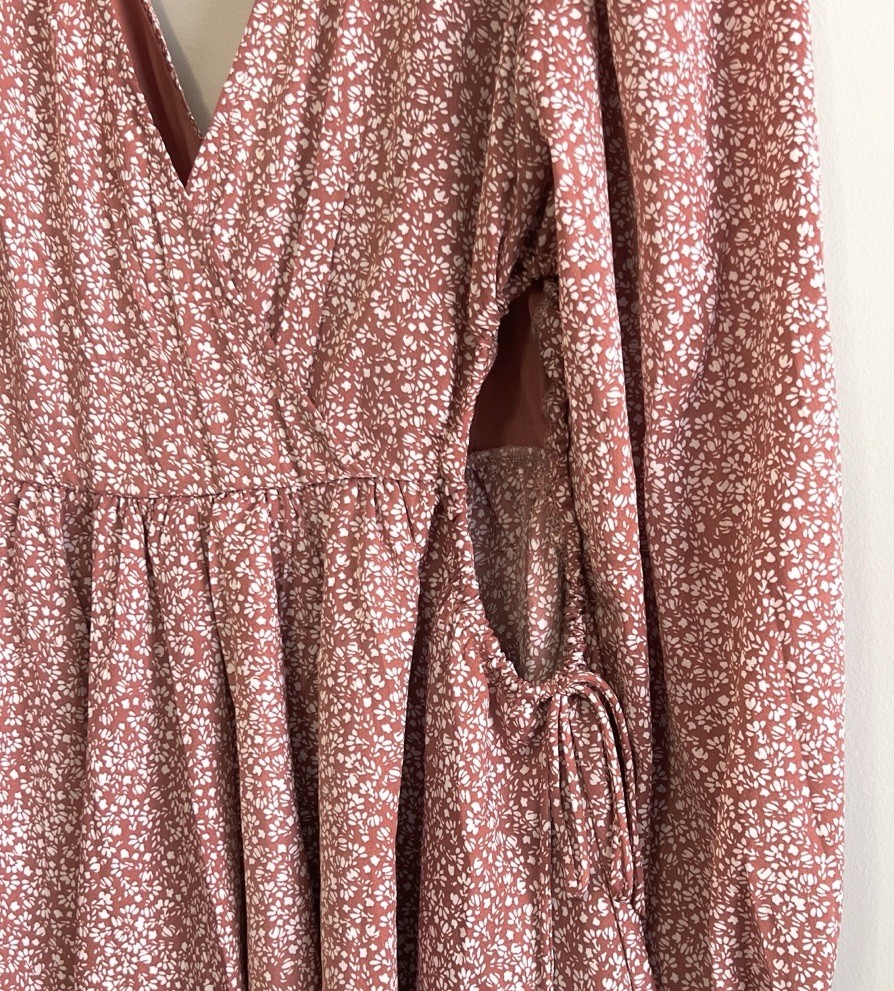 NWOT Princess Polly Women’s Astro Long Sleeve Tiered Ruffle Cut-Out Romper, Sz 8