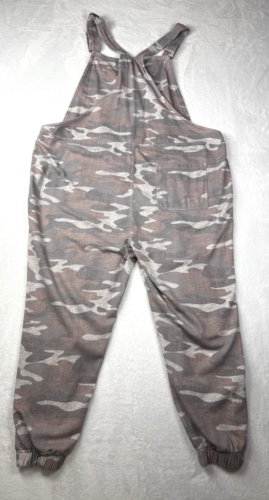 Wallflower Neutral Knit Camo Overalls Jumpsuit Woman’s 1X Athleisure Loungewear