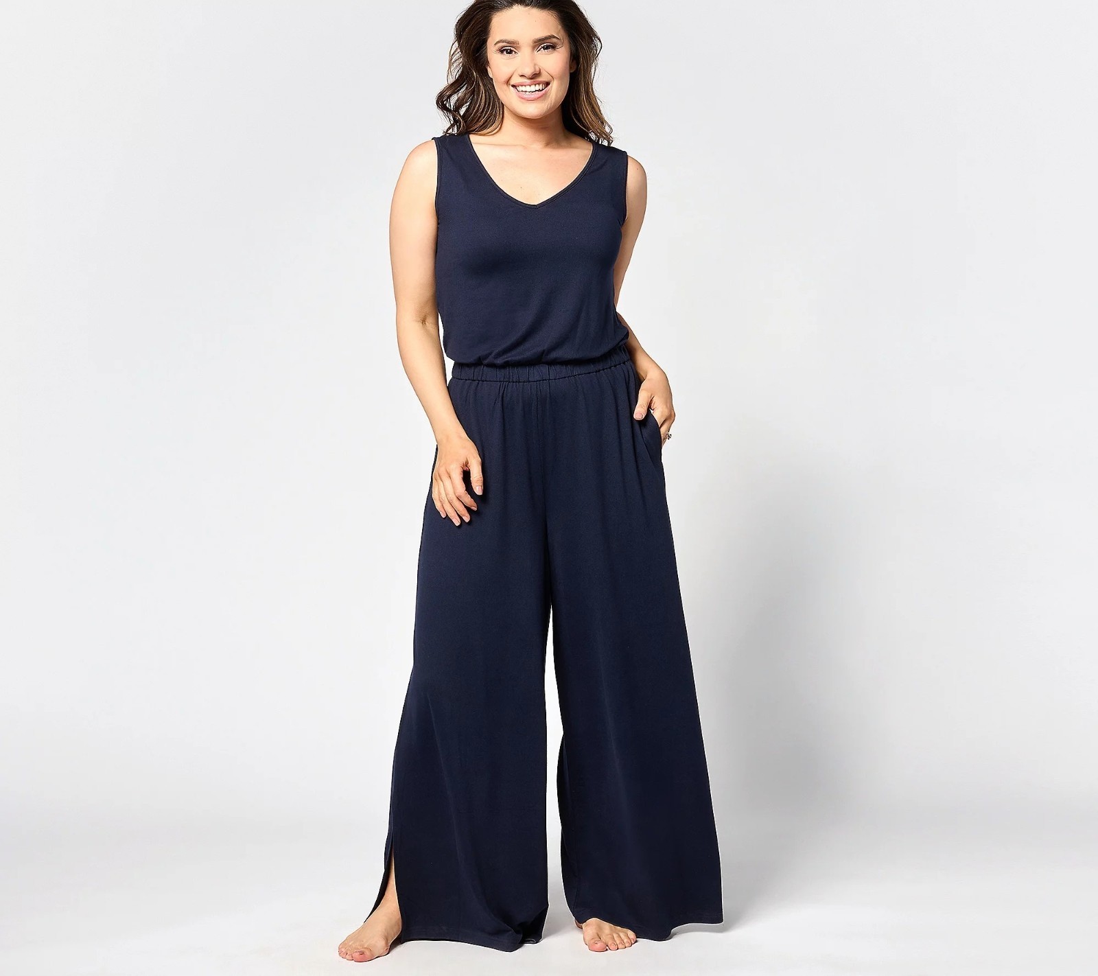 Bumblebella by Jill Martin Regular Dreamy Jersey Jumpsuit XL Midnight Navy NEW