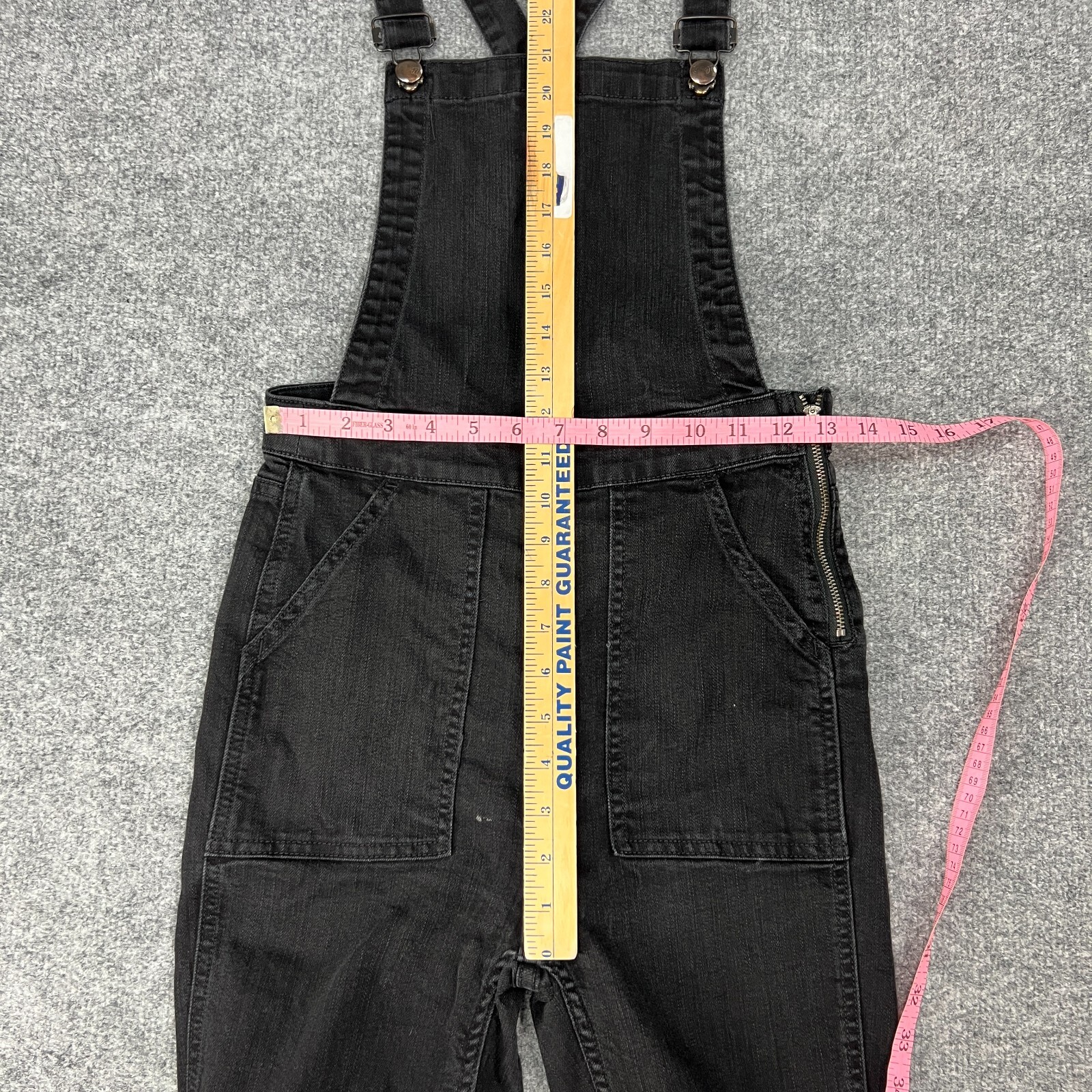 Madewell Cali Denim Bootcut Overalls Womens S Small Black Frost Kicked Leg *READ