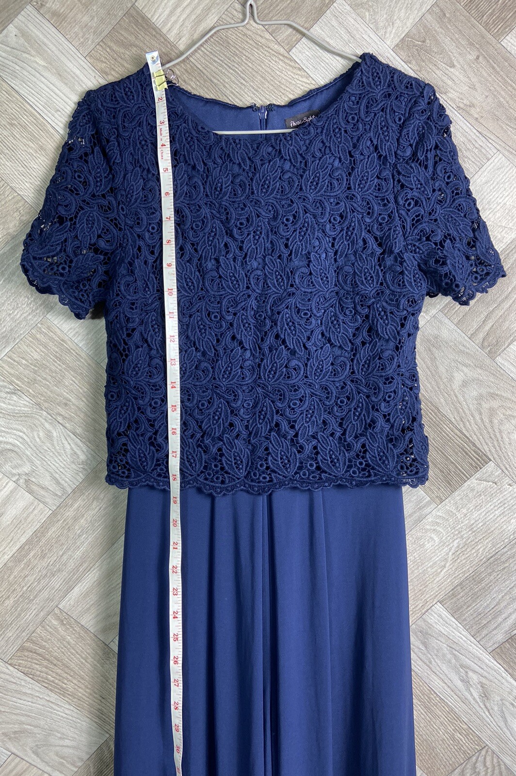 Ladies Phase Eight Navy Fitted Smart Jumpsuit Lace Detail Size 8 Formal