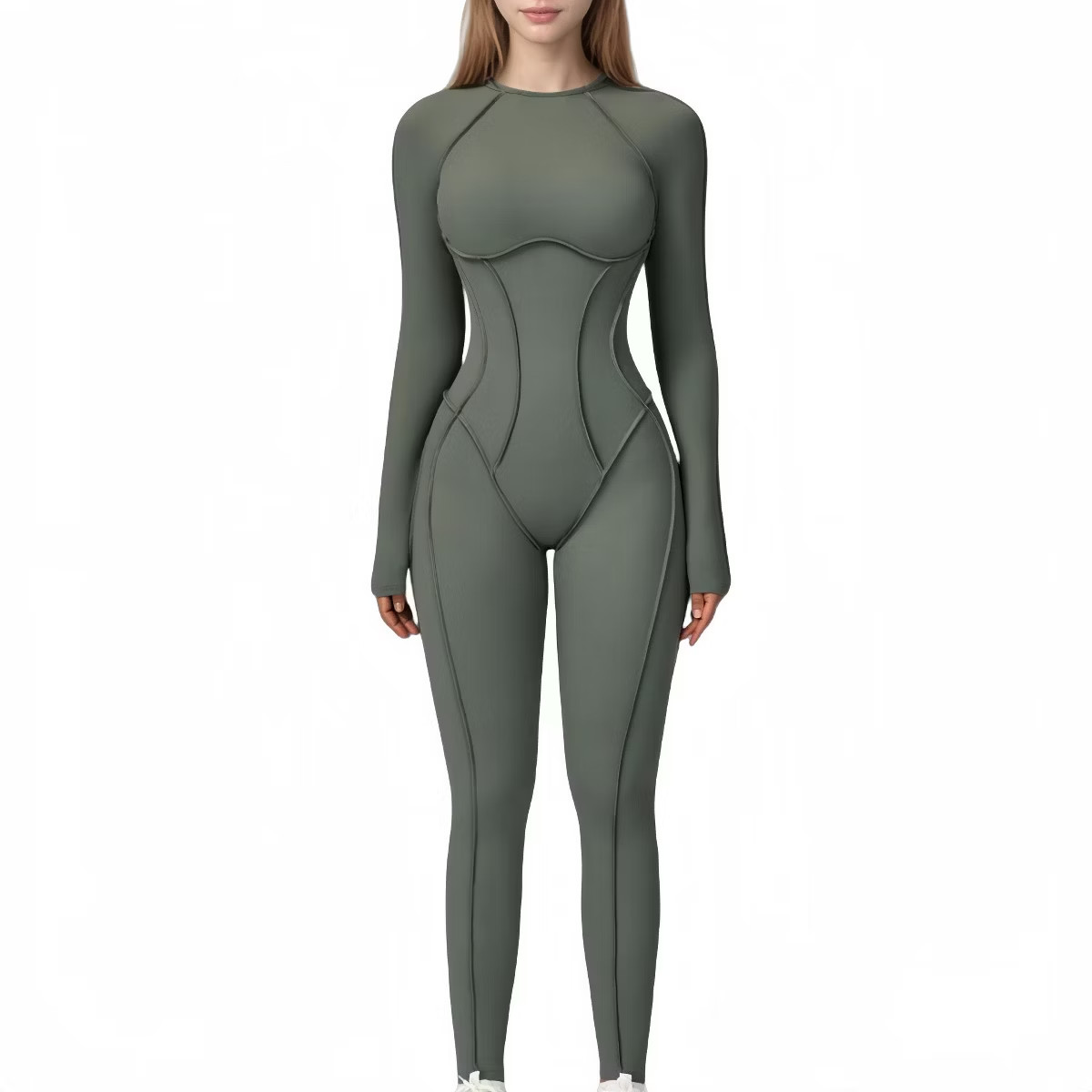 Anna-Kaci Active Women’s Long Sleeve Fitted One-Piece Activewear Jumpsuit XL