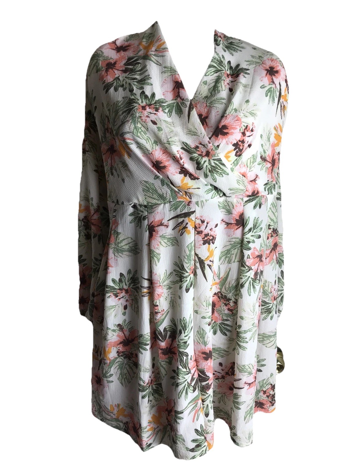 NEW TOXIK 3 -PLUS SIZE 2X -FLORAL IVORY SEXY ROMPER SHORTS- VIBRANT