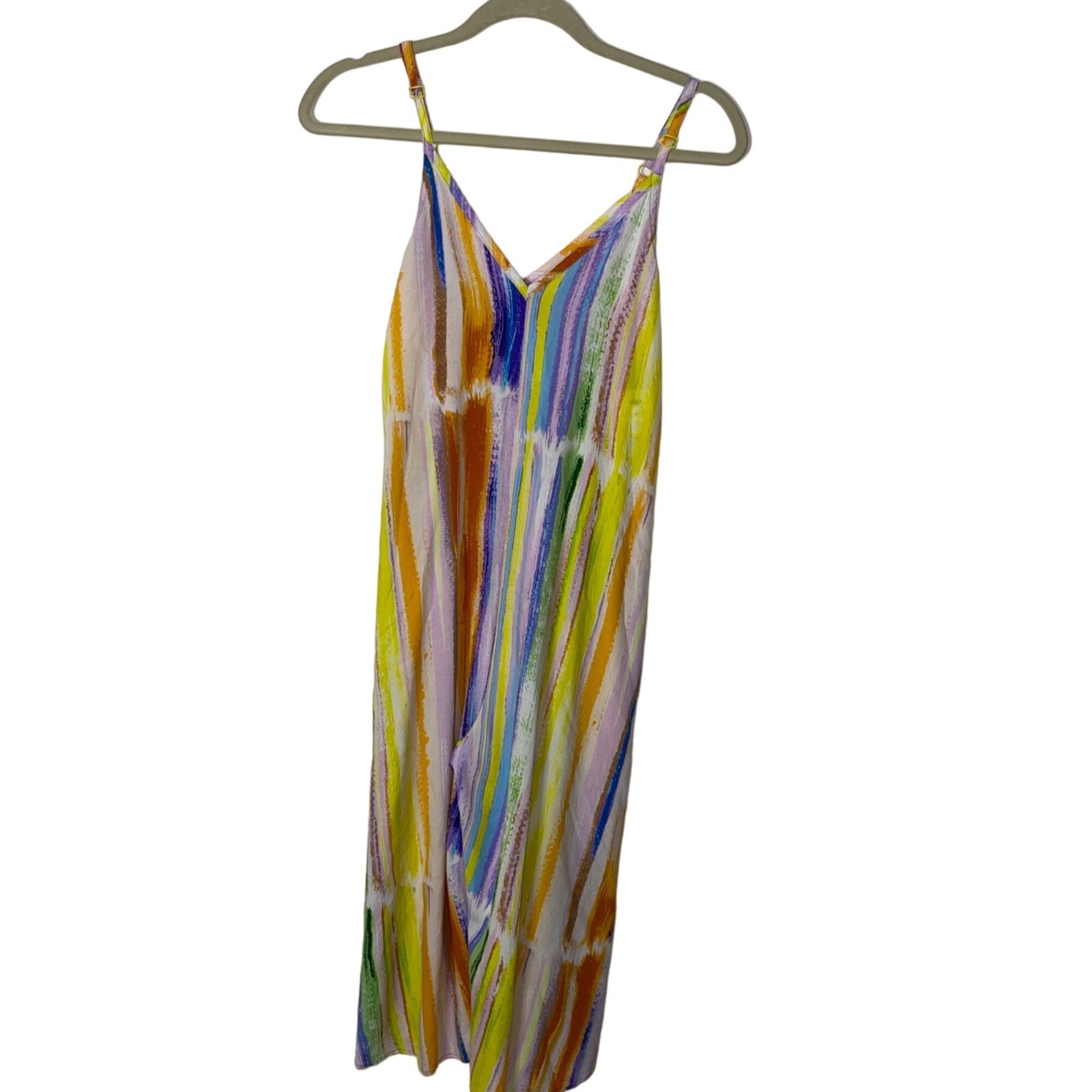 Jams World Jumpsuit Size XS Pure Rayon Skyline Pattern Easy Style Mod Multicolor