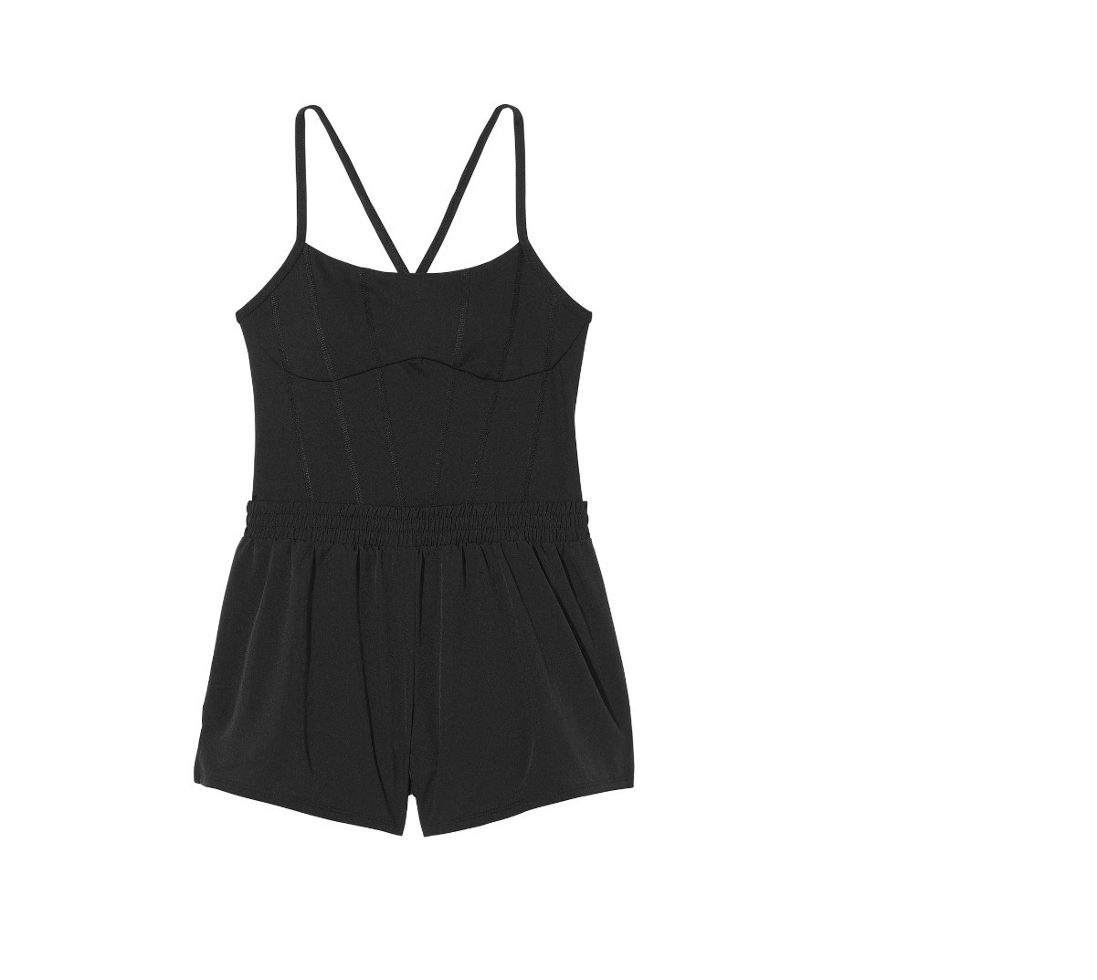 Victoria’s Secret PINK Ultimate Runsie Romper Womens Small Black Athletic Active