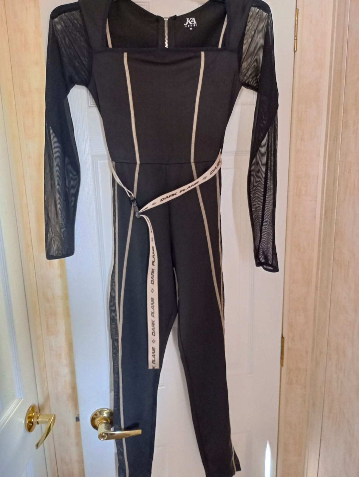 KA Kattire XS Black Beige Polyester And Elastane Jumpsuit