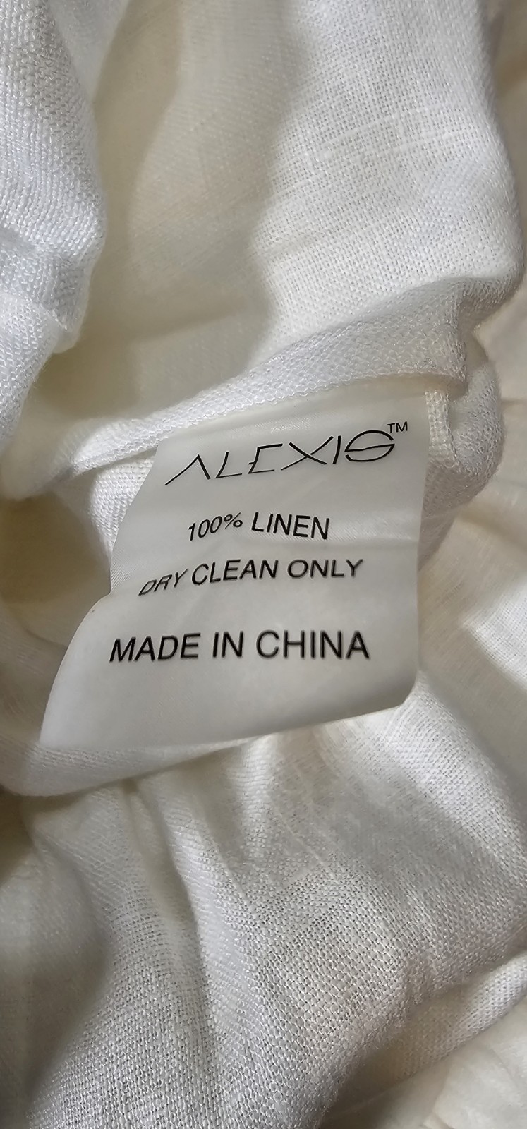 Alexis White 100% Linen Romper Ruffle Trim V-Neck Drawstring Waist Women’s Size