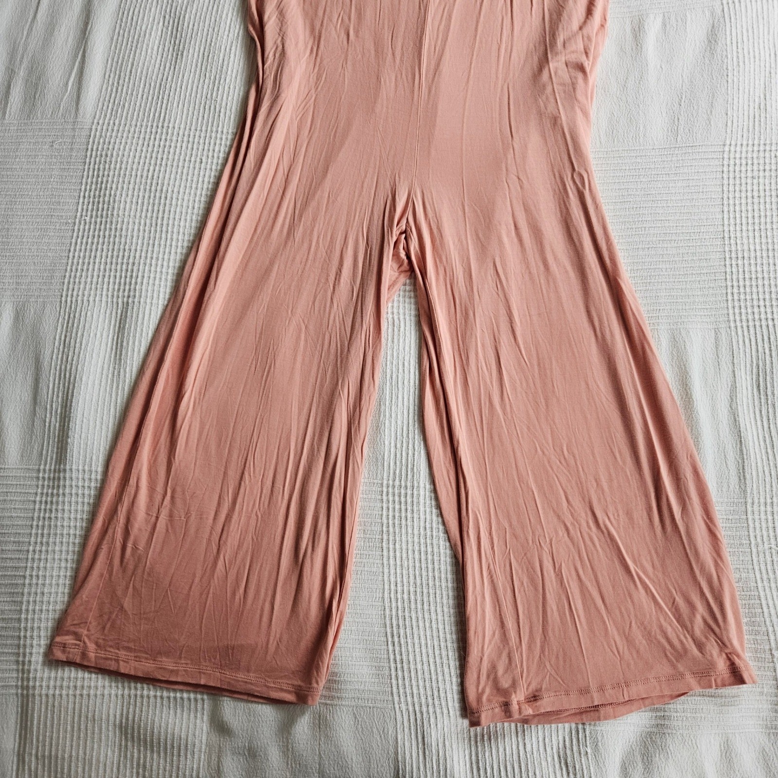 Kindred Bravely Maternity Jumpsuit Soft Stretch Peach Pink Wide Leg Small Petite
