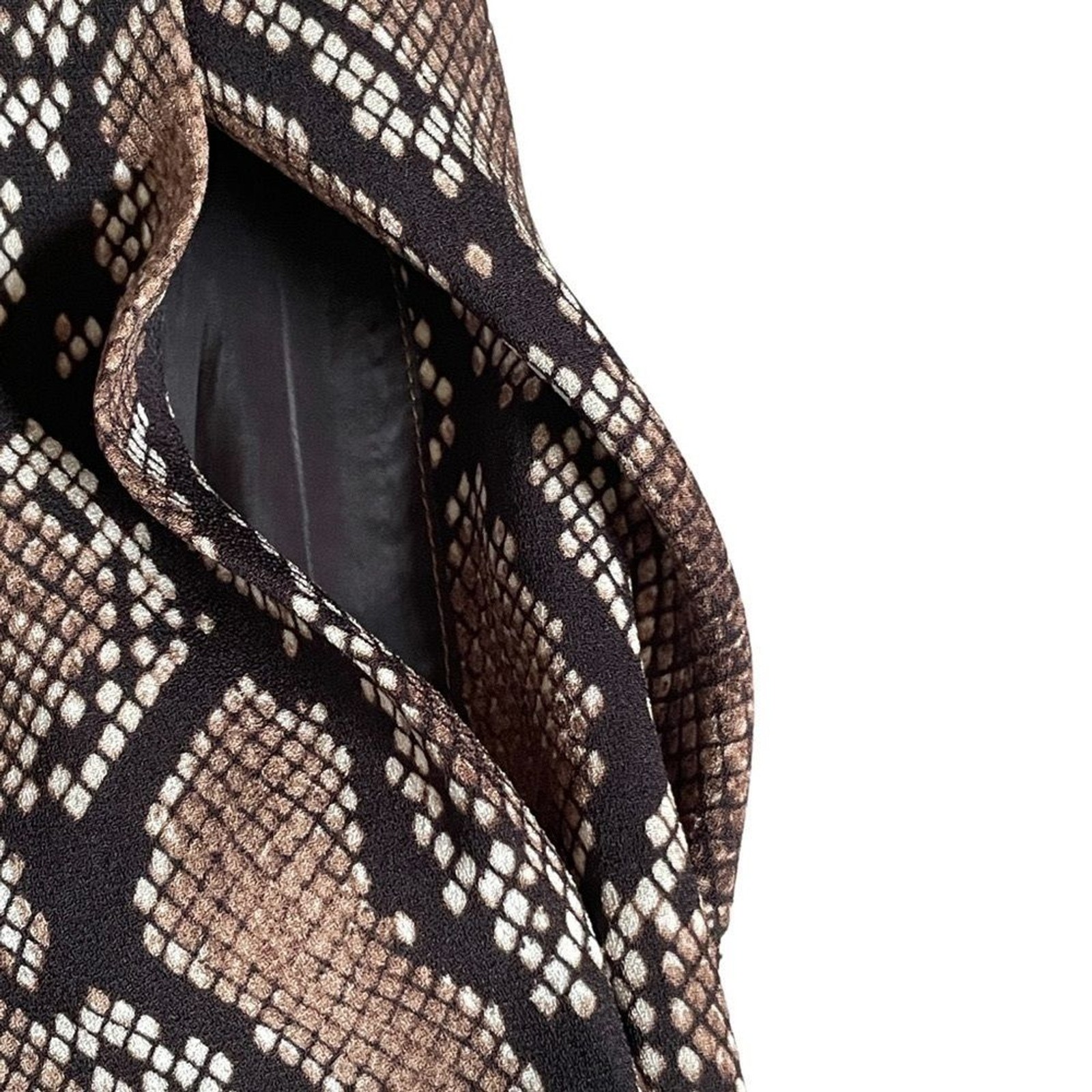 Aritzia Babaton Strapless Snake Print Flutter Jumpsuit Brown Size 2