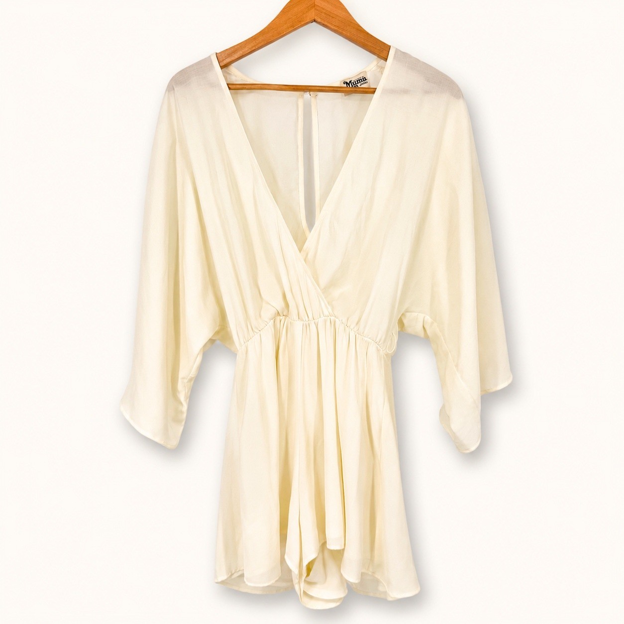 Show Me Your Mumu XS Lo Romper Cream Lo Kimono Sleeve Boho Bridal Ethereal Angel