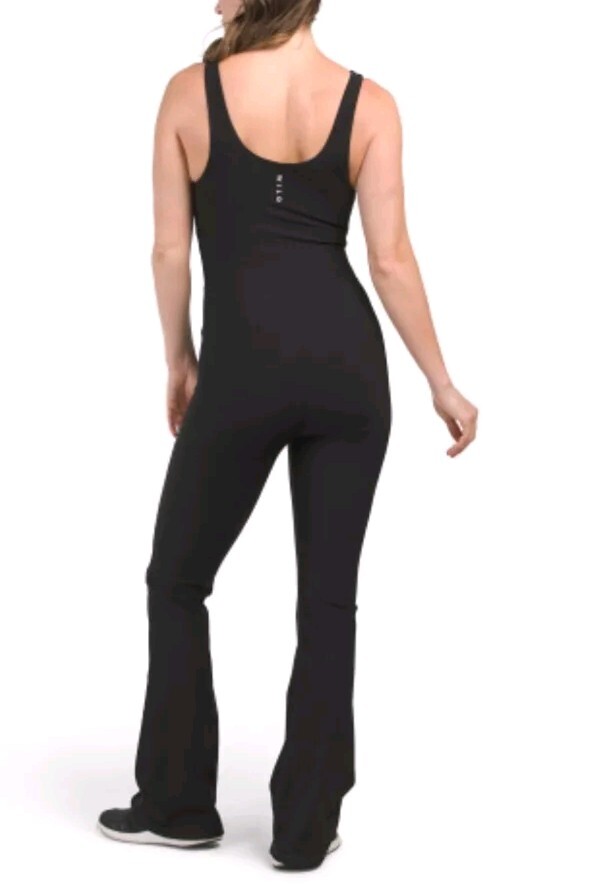 Wilo The Label Flare Ribbed Jumpsuit BLACK Size XS NEW!