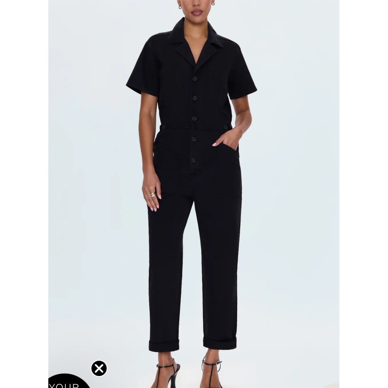 Pistola Faded Black Grover Relaxed Fit Button Jumpsuit Women’s Sz M