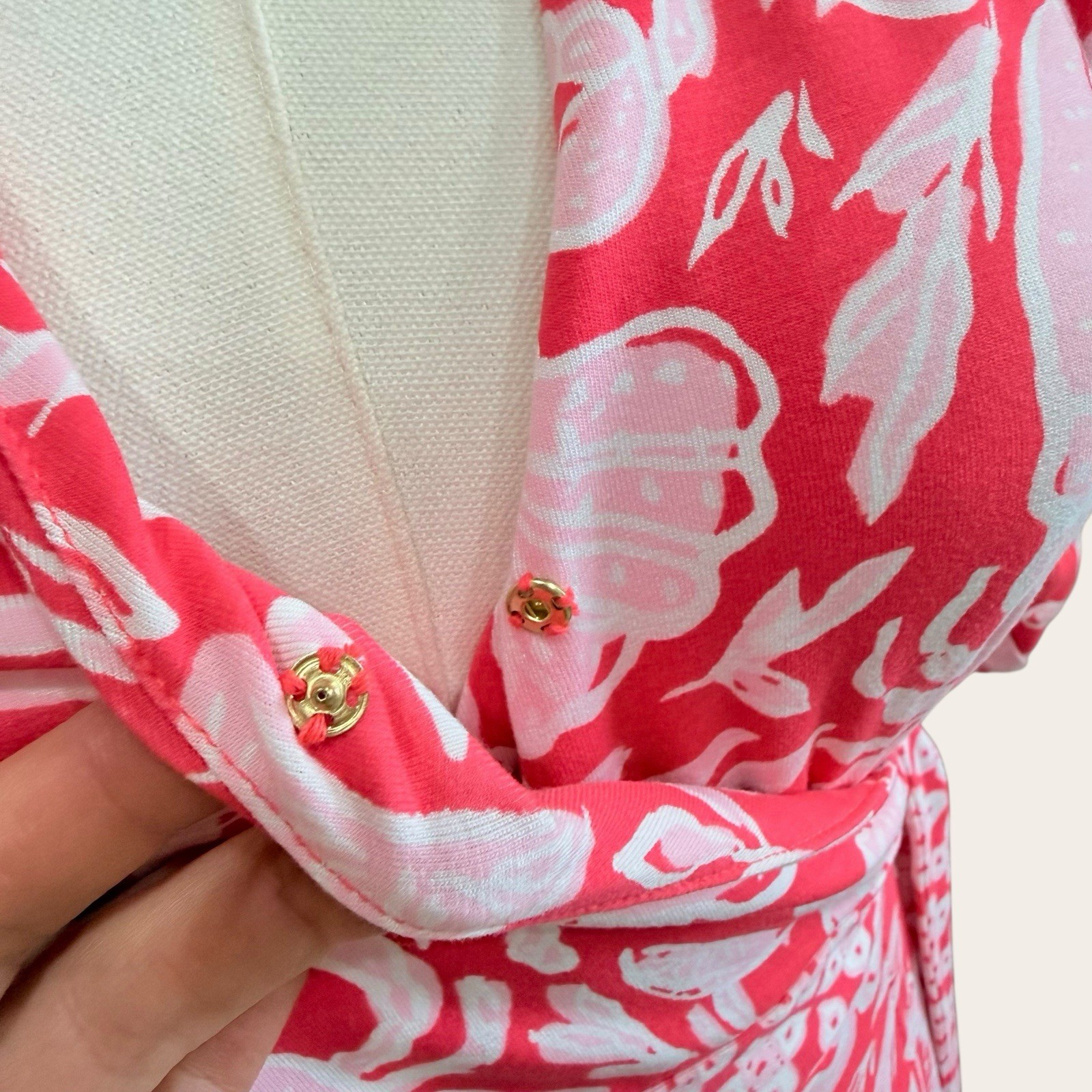 Lilly Pulitzer Extra Small Ibby Skirted Belted Wrap Romper Cane Coral Crab NWT
