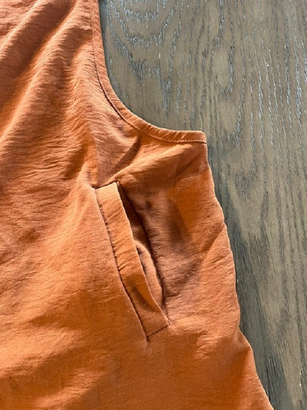 NO LABEL RUST SOLID ONE PIECE OVERALL POLY POCKETS Women’s SZ XL GENTLY WORN