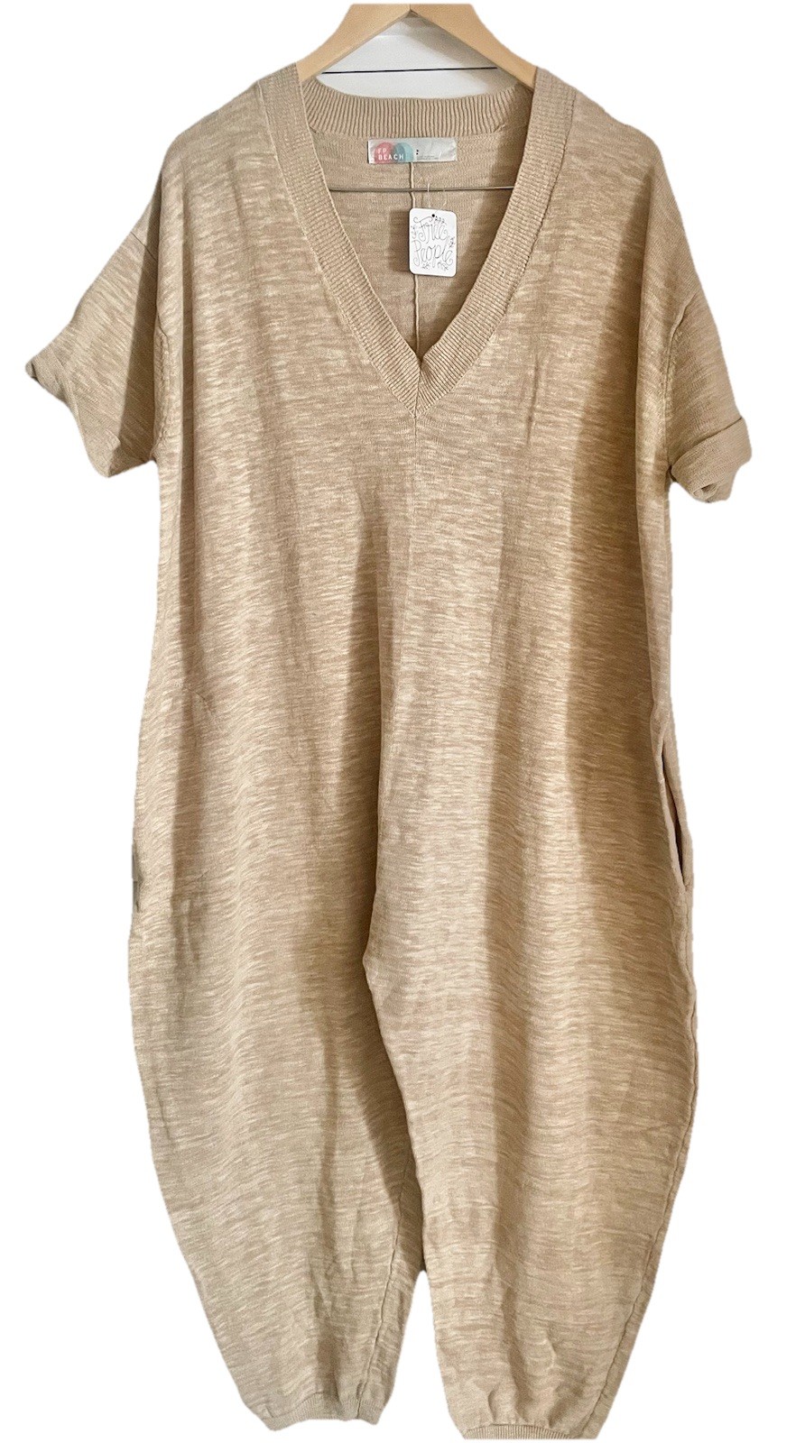 NWT- Free People Everyday Sweater One Piece Oversize Beige Women’s Medium