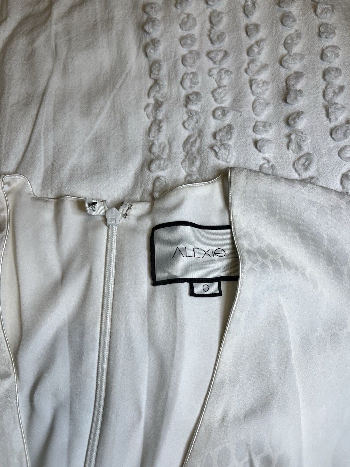 Alexis White Long Sleeve V-Neck Romper S Polyester Viscose Button Ruched