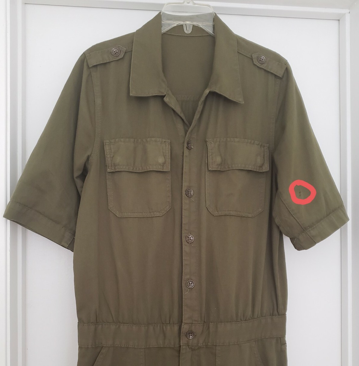 TRUE RELIGION Womens Pants Jumpsuit Sz XL Military Olive Green Utility