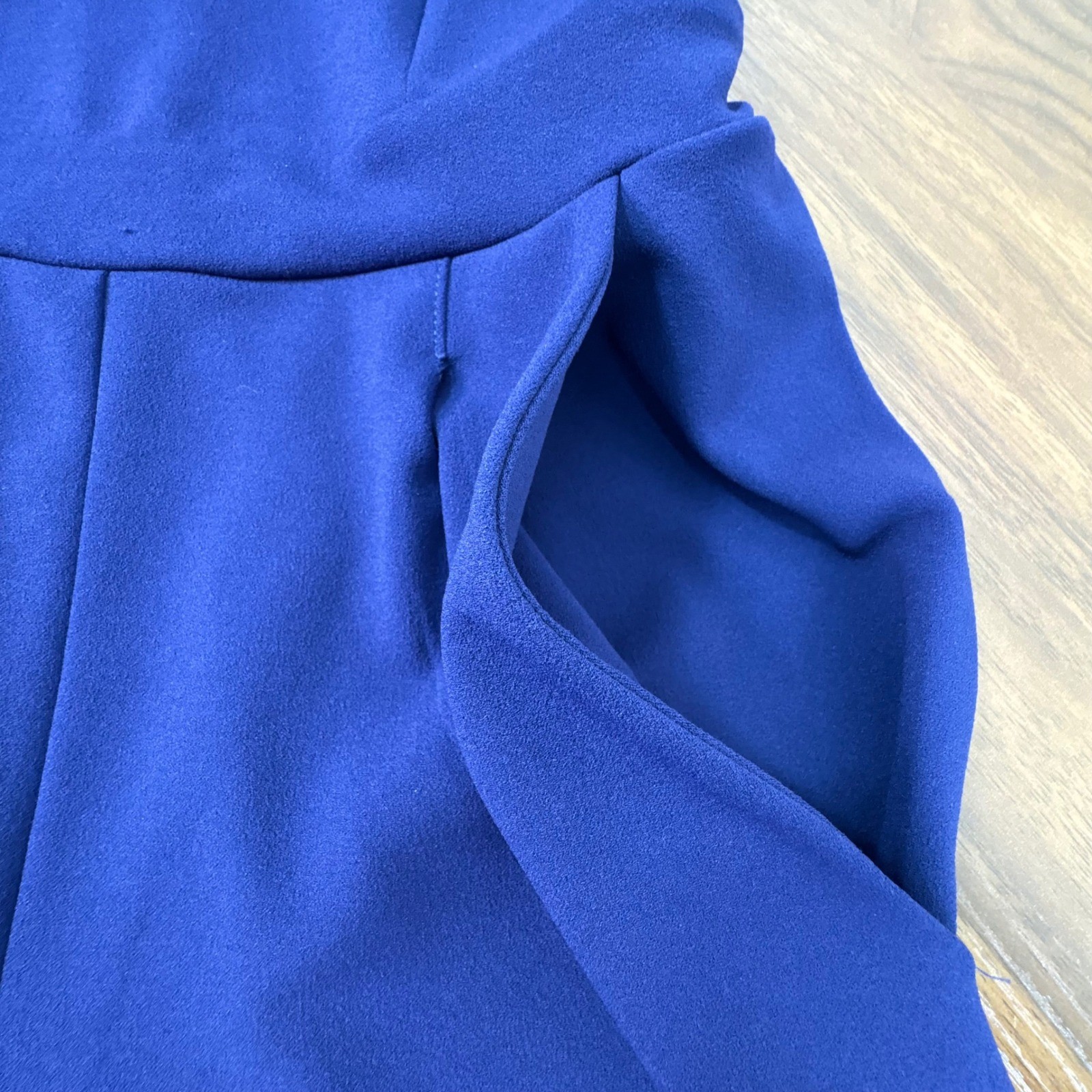 Express Royal Blue Strapless Sweetheart Neckline Jumpsuit Size 2 Pockets Evening