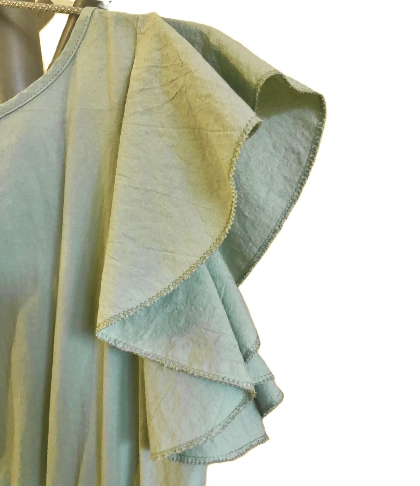 Angashion Romper Shorts Size S L30 Batwing Sleeve Lightweight Sage Green Pockets