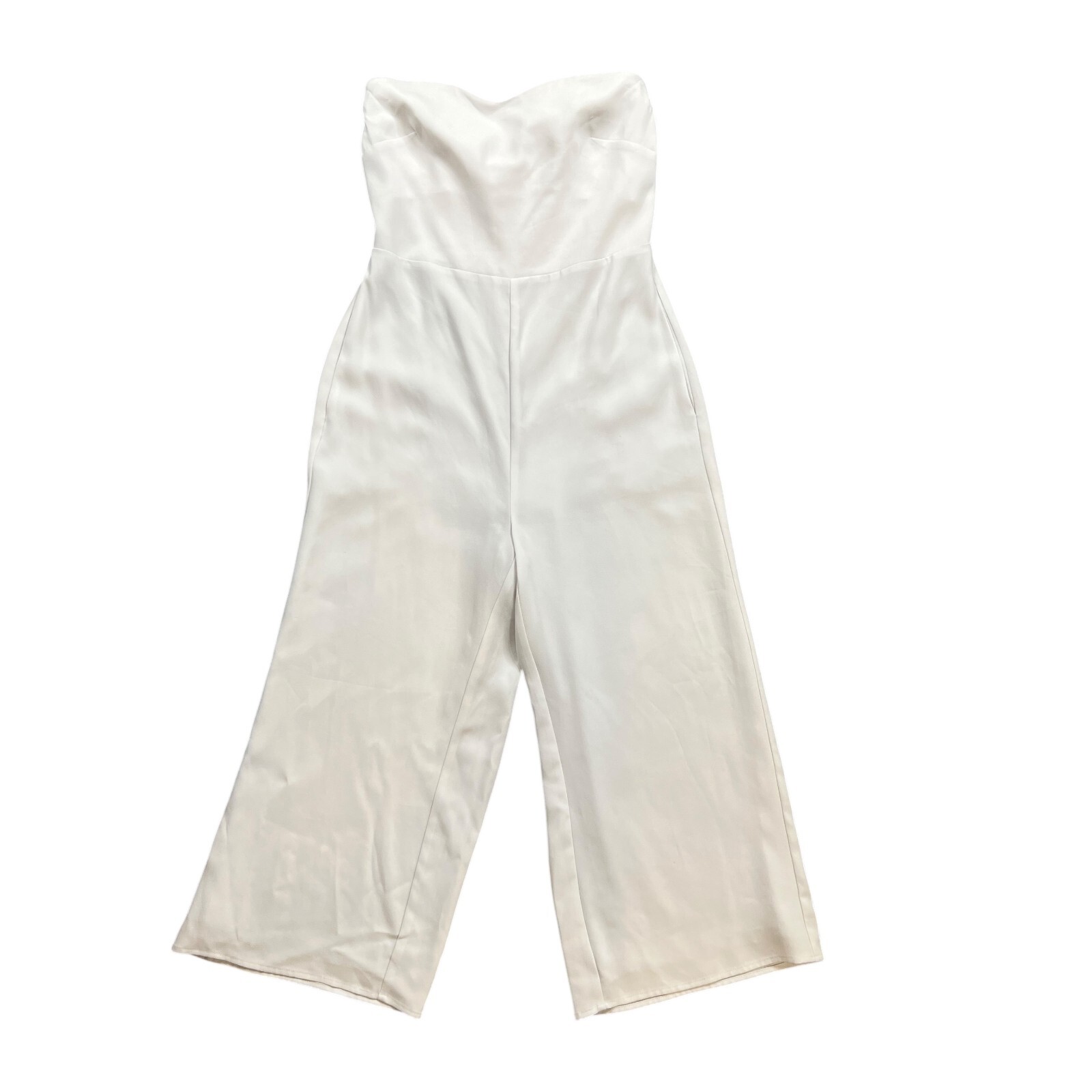 Babaton Jumpsuit Womens 6 Ash Lined Strapless Crepe Corset Wide Leg Pockets