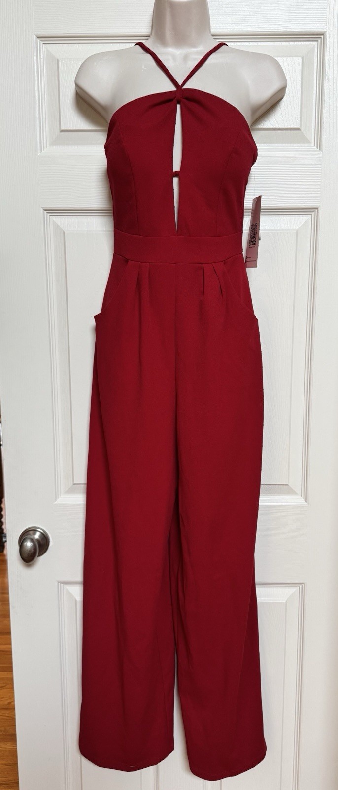EMERALD SUNDAE Red Halter Sleeveless Wide Leg Jumpsuit Sz S – NWT