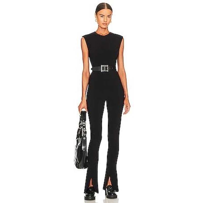 Norma Kamali Sleeveless Spat Legging Catsuit Black NWT Size XL EU 42 Jumpsuit