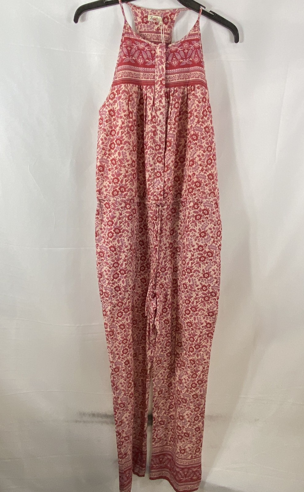 Faherty Women’s Adella Jumpsuit Pink Sun Up Bloom Floral Organic Cotton Sz XS