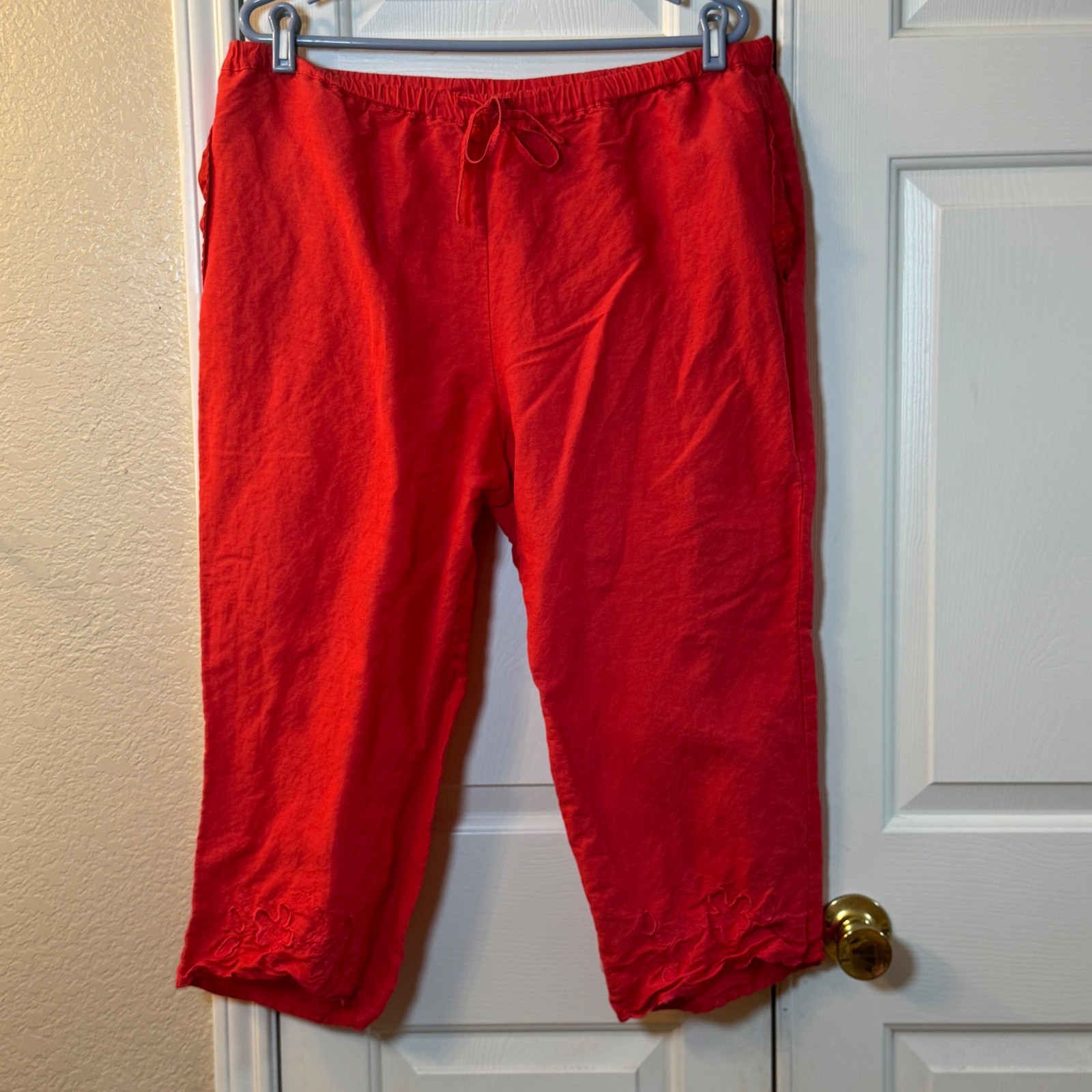 Sherry Taylor Coral Lightweight Women’s Size 1X Embroidered Detail and Pockets