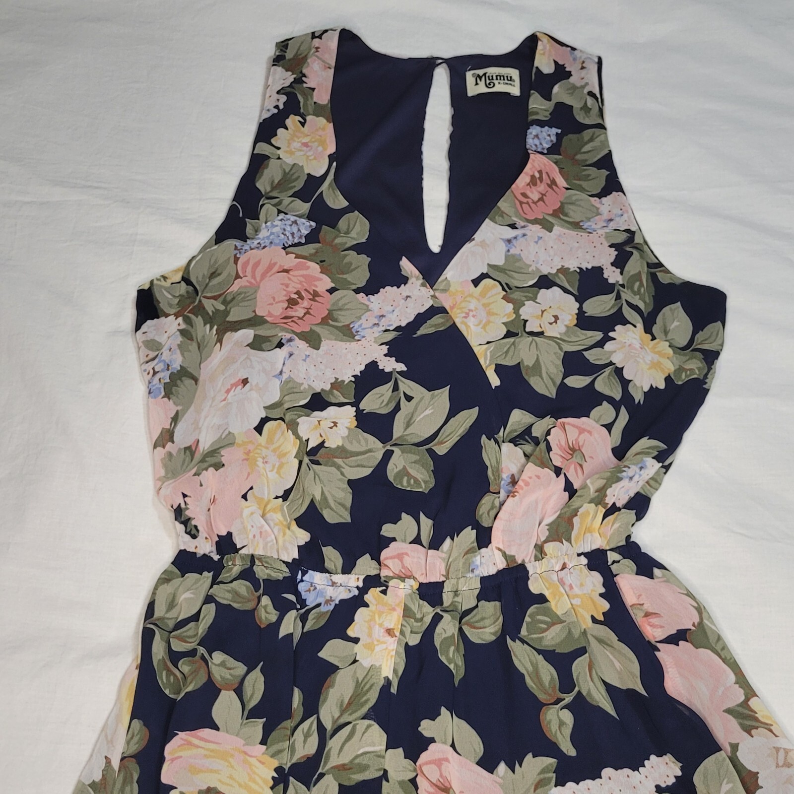 Show Me Your Mumu Romper Floral Riri XS EUC Navy Romantic Ruffles