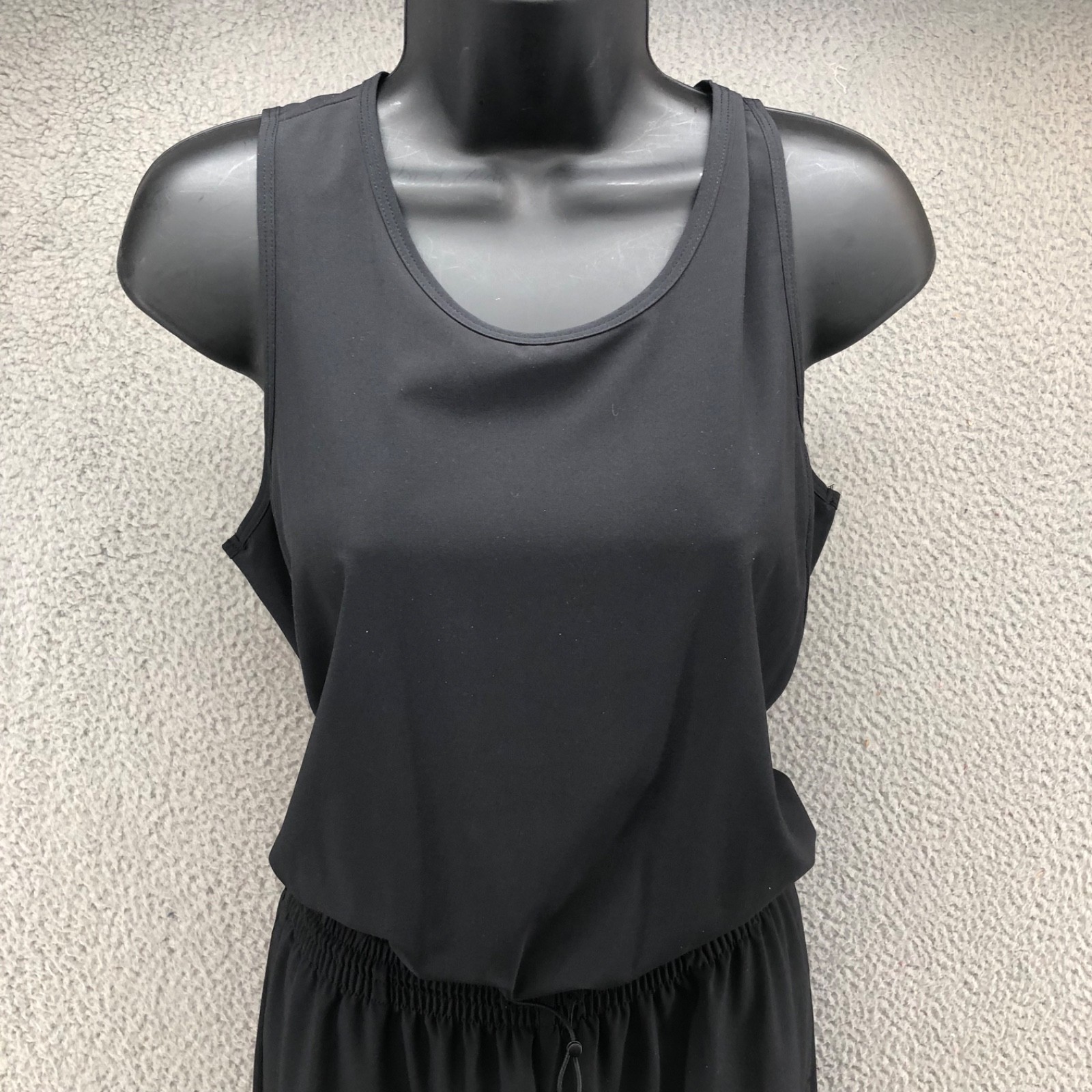Athleta Jumpsuit Womens 6 Black Sleeveless Tapered Leg Elastic Waist Activewear