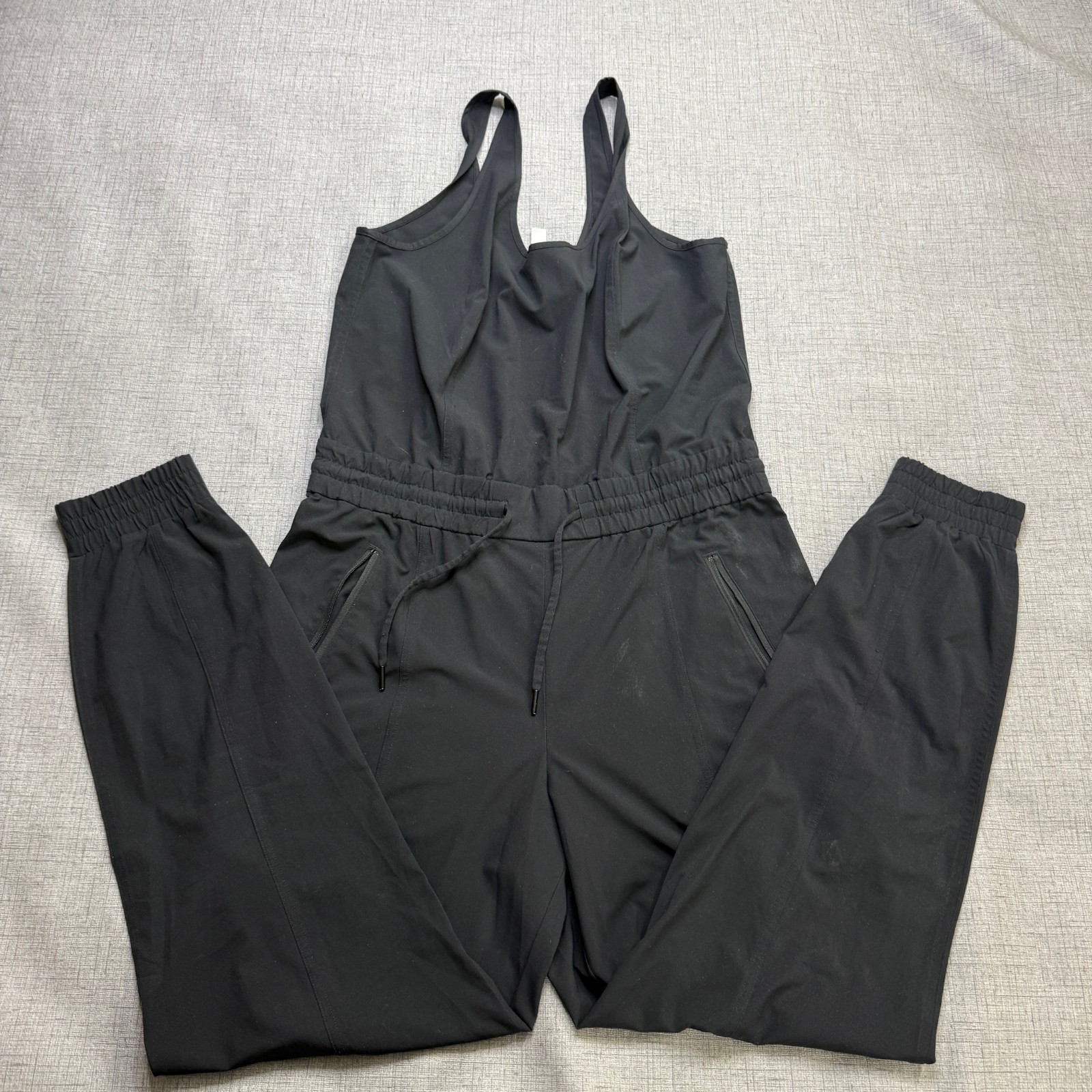 Athleta Unbound Jumpsuit Size Small Spaghetti Strap Jogger Bottom Black Comfort