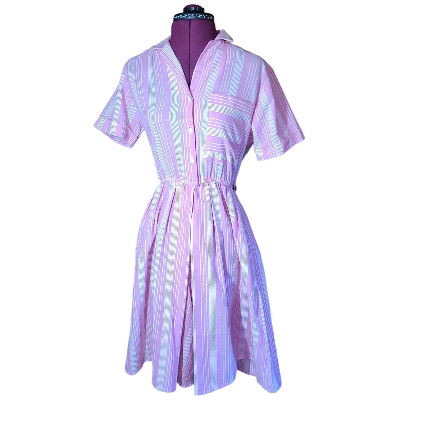 Vintage Petrina And Company Romper Pink Stripes Size 4 Made In USA