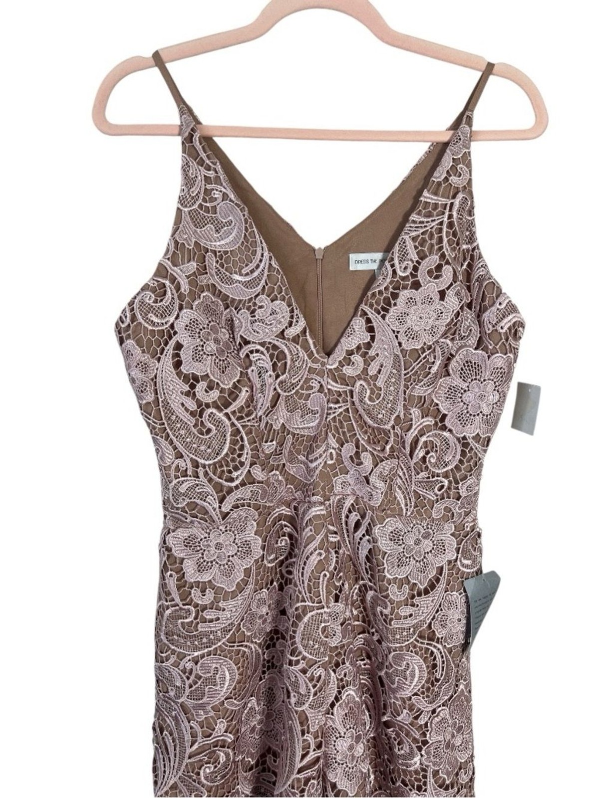Dress the Population NWT Rose Lace Cropped Wide Leg Jumpsuit Large