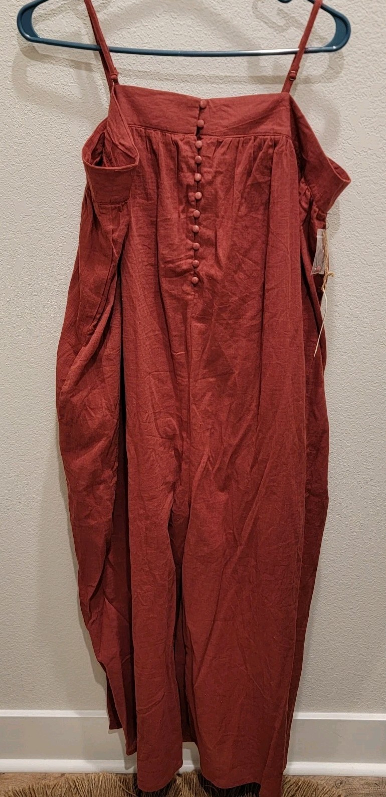Jumpsuit Three Bird Nest Wide Leg Size XL Rust Slouchy Boho Cottage Lagenlook