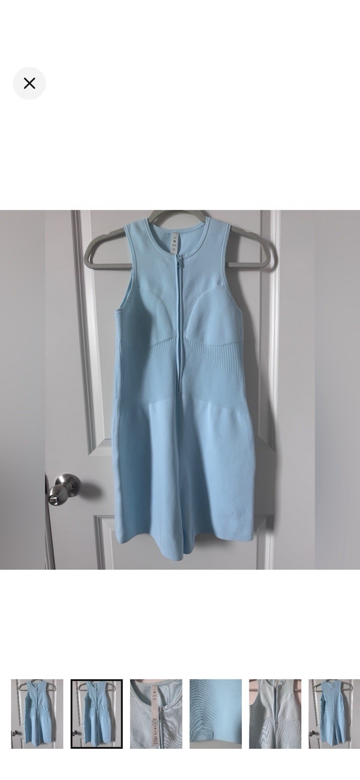 NWOT Lululemon Tight Fit Knit BodySuit Powder Blue Size Medium