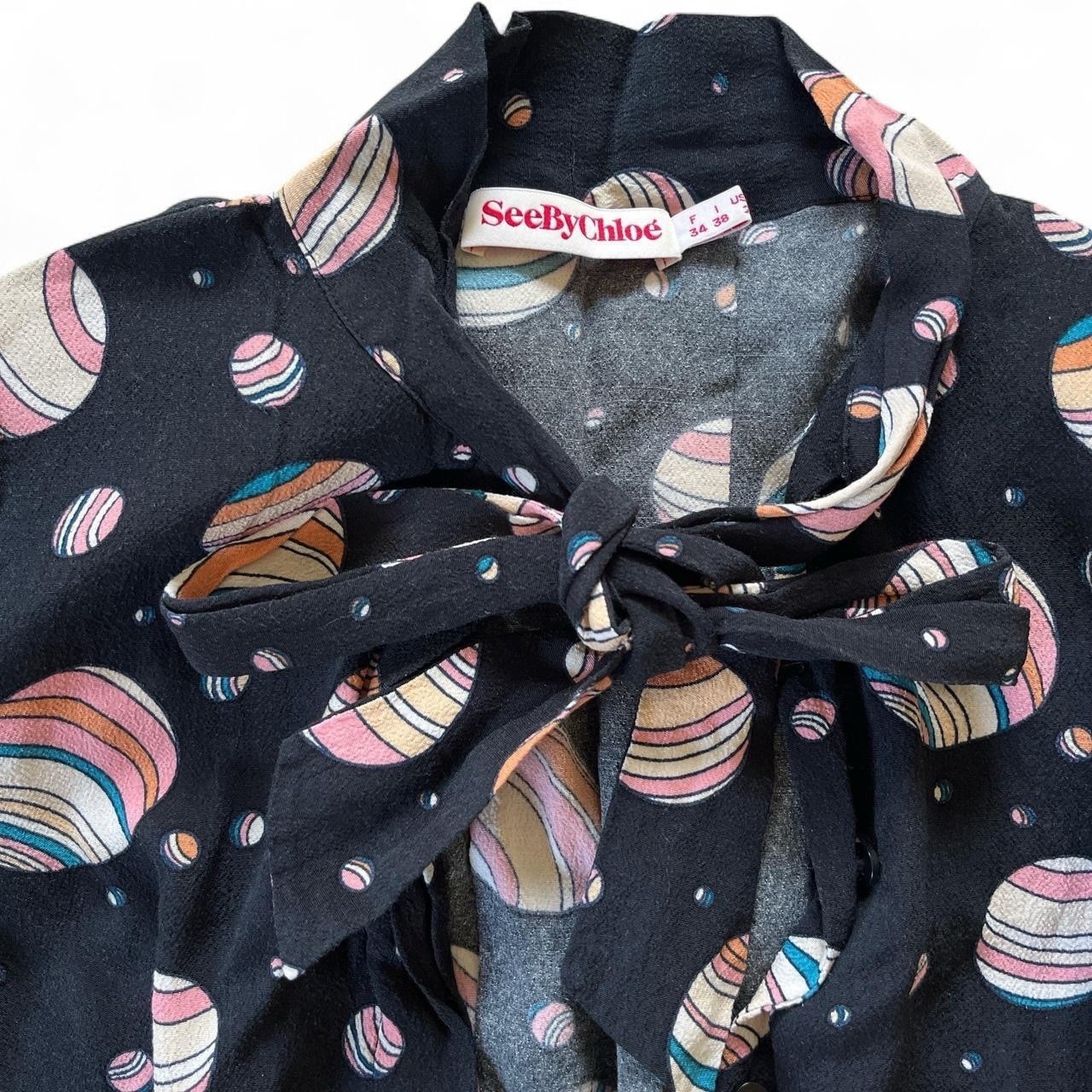 SEE BY CHLOÉ • Fall 2014 Ready-To-Wear Celestial Jupiter Planet Print Romper XS