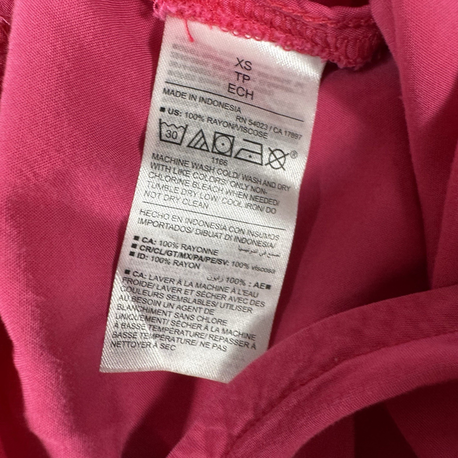 Old Navy Jumpsuit Pink Wide Leg Spaghetti Strap Rayon Women’s XS Tall Stained
